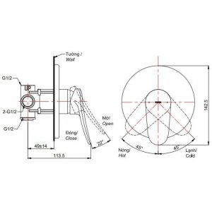 Ảnh công trình thực tế Van gật gù điều chỉnh nóng lạnh TOTO TBS04303B dòng LF