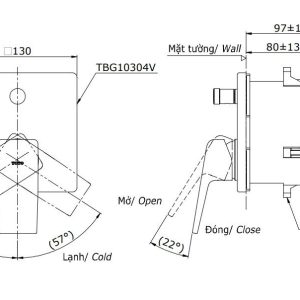 Ảnh công trình thực tế Van gật gù TOTO TBG10304VA điều chỉnh nóng lạnh kèm nút chuyển hướng
