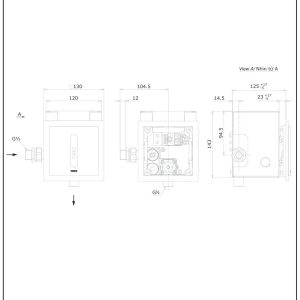 Ảnh công trình thực tế Van xả tiểu cảm ứng âm tường TOTO DUE126UPEA dùng điện