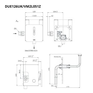 Ảnh công trình thực tế Van xả tiểu cảm ứng TOTO DUE126UKA/VM2L051Z dùng pin kèm ống nối