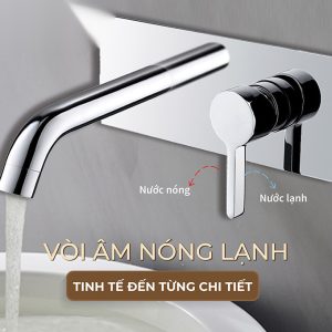 Ảnh công trình thực tế Vòi Lavabo Âm Tường Nóng Lạnh BASIC BW-46016