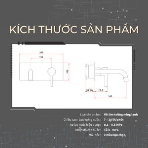 Ảnh công trình thực tế Vòi Lavabo Âm Tường Nóng Lạnh BASIC BW-46016B Màu Đen