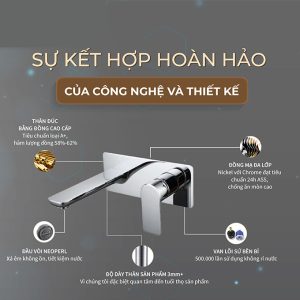 Ảnh công trình thực tế Vòi Lavabo Âm Tường Nóng Lạnh BASIC BW-46017