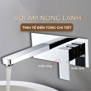 Ảnh công trình thực tế Vòi Lavabo Âm Tường Nóng Lạnh BASIC BW-46018 Màu Chrome