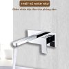 Vòi Lavabo Âm Tường Nóng Lạnh BASIC BW-46018 Màu Chrome