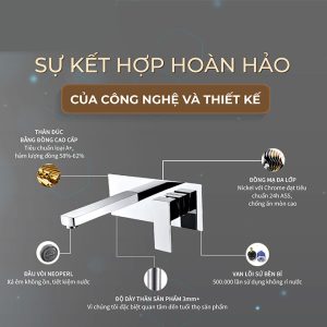 Ảnh công trình thực tế Vòi Lavabo Âm Tường Nóng Lạnh BASIC BW-46018 Màu Chrome