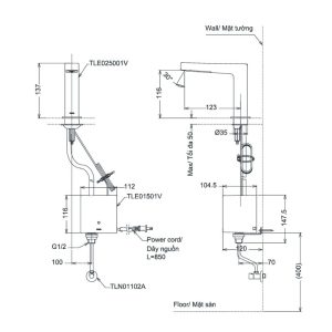 Ảnh công trình thực tế Vòi lavabo cảm ứng tự động TOTO TLE25001V đặt trên chậu