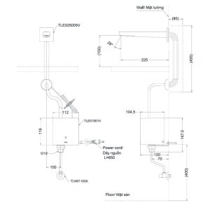Ảnh công trình thực tế Vòi lavabo cảm ứng tự động TOTO TLE25005V gắn tường