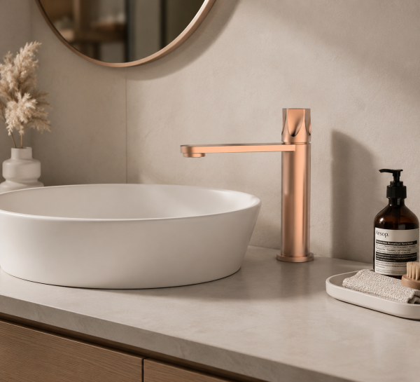 Vòi Lavabo Nóng Lạnh BASIC BW-1031.01 Rose Gold