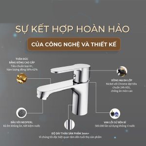 Ảnh công trình thực tế Vòi Lavabo Nóng Lạnh BASIC BW-601V