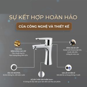 Ảnh công trình thực tế Vòi Lavabo Nóng Lạnh BASIC BW-605V