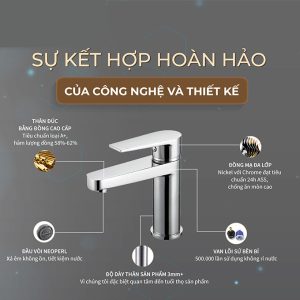 Ảnh công trình thực tế Vòi Lavabo Nóng Lạnh BASIC BW-606V