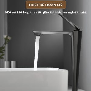 Ảnh công trình thực tế Vòi Lavabo Nóng Lạnh Thân Cao BASIC BW-47002B Đen