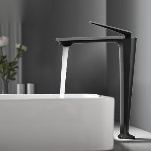 Vòi Lavabo Nóng Lạnh Thân Cao BASIC BW-47002B Đen