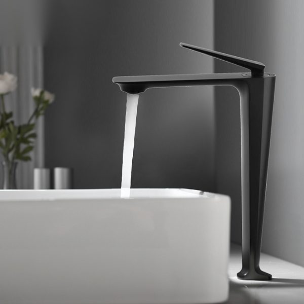 Vòi Lavabo Nóng Lạnh Thân Cao BASIC BW-47002B Đen