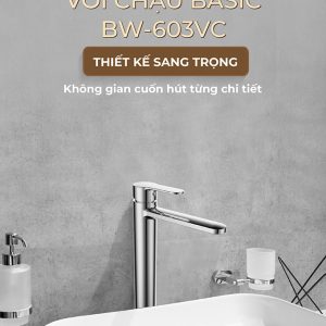 Ảnh công trình thực tế Vòi Lavabo Nóng Lạnh Thân Cao BASIC BW-603VC