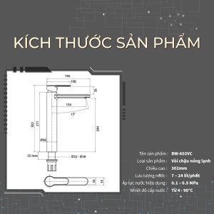 Ảnh công trình thực tế Vòi Lavabo Nóng Lạnh Thân Cao BASIC BW-603VC