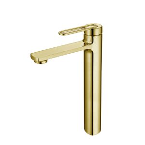 Vòi Lavabo Nóng Lạnh Thân Cao BASIC CARA-HG Titanium Gold