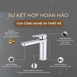 Ảnh công trình thực tế Vòi Lavabo Nóng Lạnh Thân Thấp BASIC BW-45355