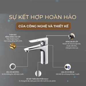 Ảnh công trình thực tế Vòi Lavabo Nóng Lạnh Thân Thấp BASIC BW-46021