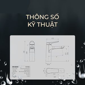 Ảnh công trình thực tế Vòi Lavabo Nóng Lạnh Thân Thấp BASIC BW-48301