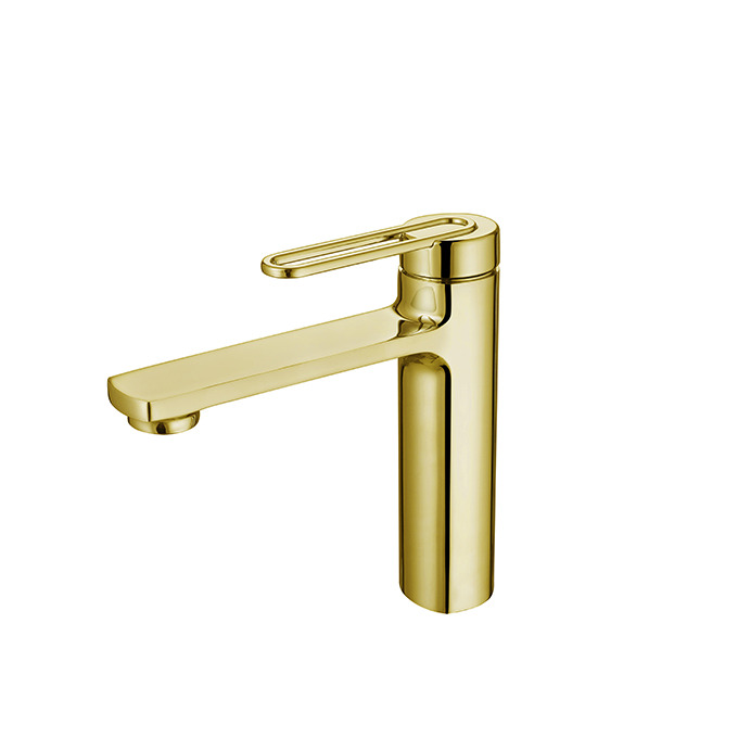 Vòi Lavabo Nóng Lạnh Thân Thấp BASIC CARA-LG Titanium Gold
