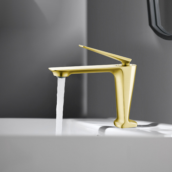Vòi Lavabo Nóng Lạnh Thân Thấp BASIC CAVOLI-LG Gold