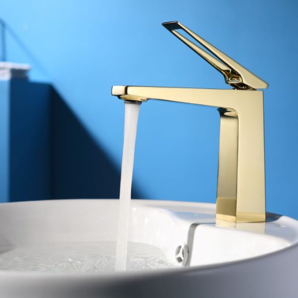 Vòi Lavabo Nóng Lạnh Thân Thấp BASIC LUCAS-LG Gold