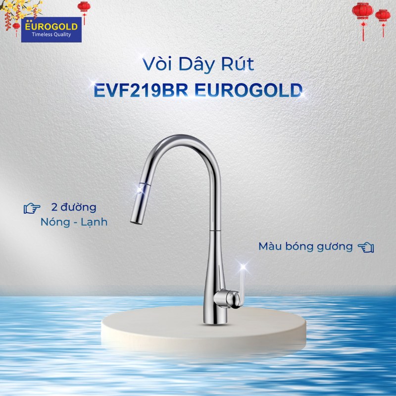 Vòi Rửa Bát Dây Rút Eurogold EVF219BR