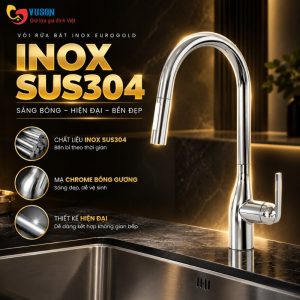 Ảnh công trình thực tế Vòi Rửa Bát Inox Eurogold EVF626JB