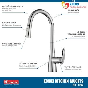 Ảnh công trình thực tế Vòi Rửa Bát Konox KN1902
