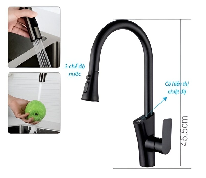Vòi Rửa Bát Nóng Lạnh B-Gem BG-008KD