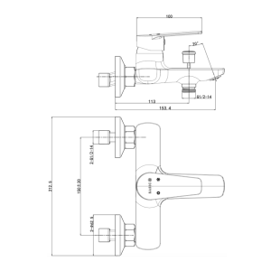Ảnh công trình thực tế Vòi Sen Tắm Nóng Lạnh BASIC BW-608SN