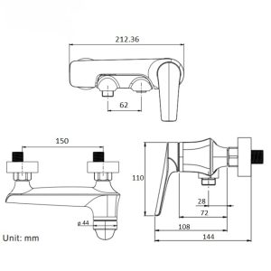 Ảnh công trình thực tế Vòi Sen Tắm Nóng Lạnh BASIC BW-88327