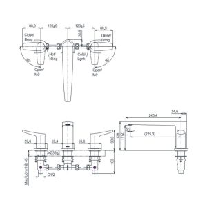 Ảnh công trình thực tế Vòi xả bồn nóng lạnh TOTO TBG162E0A tay gạt đôi thiết kế Sakaki