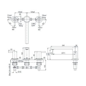 Ảnh công trình thực tế Vòi xả bồn tắm TOTO TBG152E0A nóng lạnh tay gạt đôi dòng GK