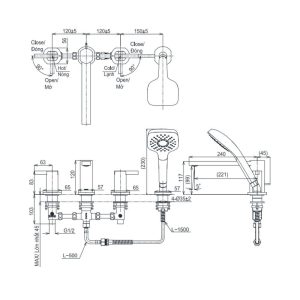 Ảnh công trình thực tế Vòi xả bồn tắm TOTO TBG152G0A nóng lạnh tay gạt đôi kèm sen tắm dòng GK