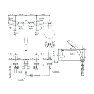 Ảnh công trình thực tế Vòi xả bồn tắm TOTO TBG162G0A nóng lạnh tay gạt đôi kèm sen tắm dòng GN