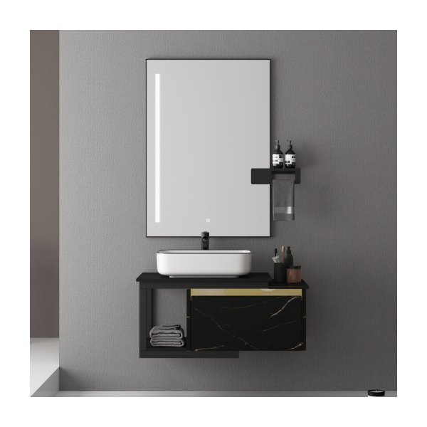 Bộ Tủ Chậu MOWOEN MW6801S-100B Đen 1000mm
