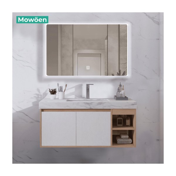 Bộ Tủ Lavabo Mowoen MW9567R-80 Gương LED Sấy Chống Mờ 800mm