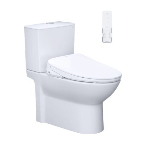 Bồn cầu 2 khối nắp điện tử Caesar CD1340/TAF710H