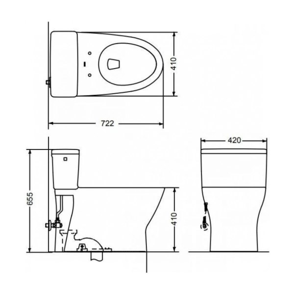 Bồn Cầu Điện Tử TOTO MS188VKW23/T53P100VR Nắp Washlet TCF47360GAA S7