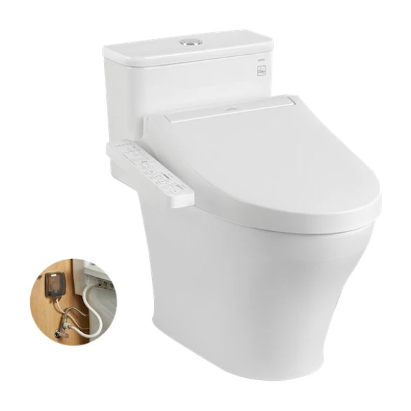 Bồn cầu điện tử TOTO MS857DW16 1 khối kèm nắp rửa điện tử WASHLET dòng C2 – TCF23410AAA