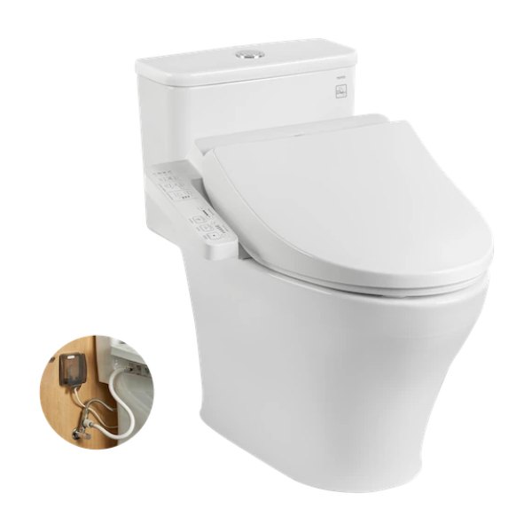 Bồn cầu điện tử TOTO MS857DW18 1 khối kèm nắp rửa điện tử WASHLET dòng C2 cơ bản – TCF23710AAA