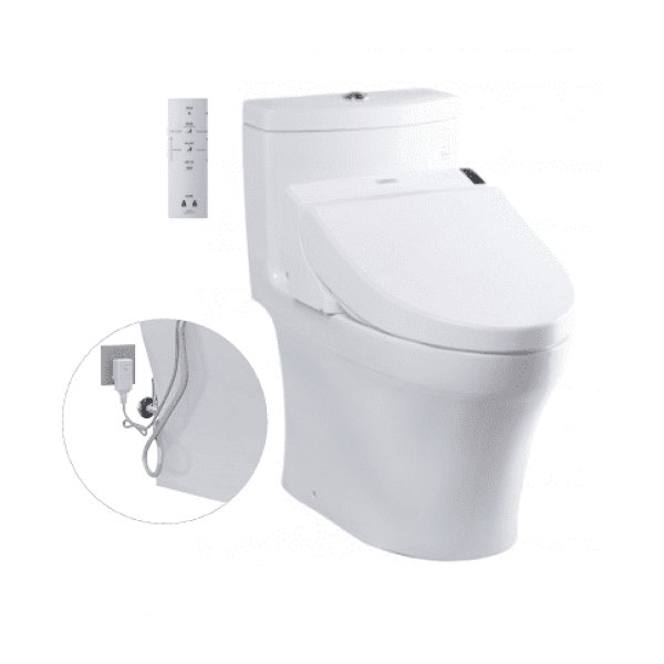 Bồn Cầu Điện Tử TOTO MS889DRW6#XW Kèm Nắp Rửa Điện Tử WASHLET Dòng C5 - TCF6531Z (220V)