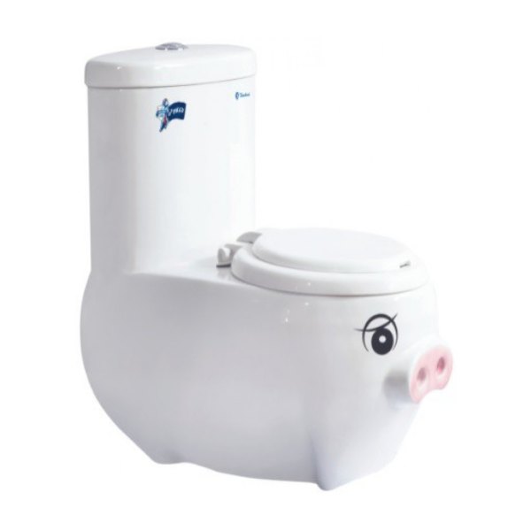 Bồn Cầu Trẻ Em Thiên Thanh Piggy 1 Khối Xả Nhấn