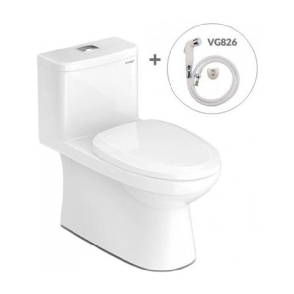 Bồn Cầu VIGLACERA MK2 1 Khối Nắp Êm Tặng Xịt