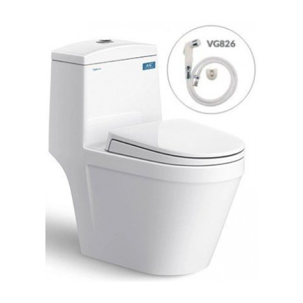 Bồn Cầu VIGLACERA V35M 1 Khối Nắp Êm Tặng Xịt