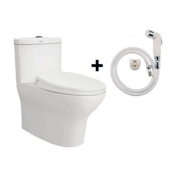Bồn Cầu VIGLACERA V37S 1 Khối Nắp Êm Tặng Xịt