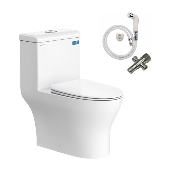 Bồn Cầu VIGLACERA V45M 1 Khối Nắp Êm Tặng Xịt